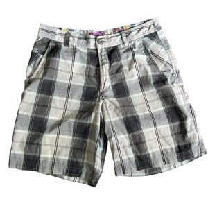 Lululemon Kahuna Shorts Gray Plaid Comic Strip Outdoor Casual Men’s 34